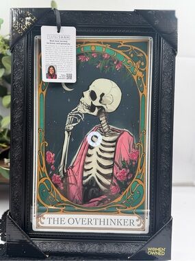 sapna shah the overthinker framed gothic tarot skeleton wall art